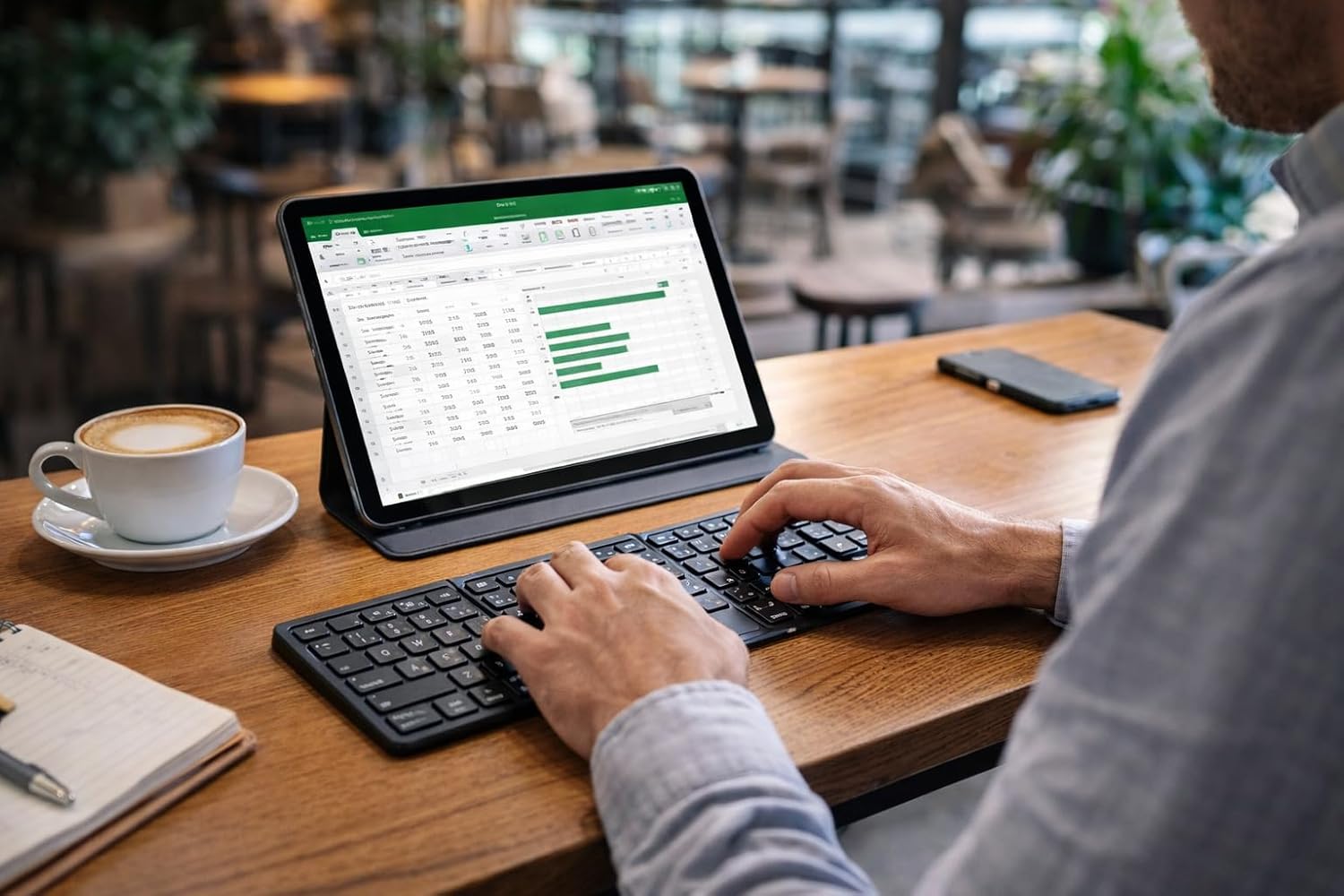 Tri-Fold Bluetooth Keyboard with Touchpad – Portable Rechargeable Wireless Keyboard for iPad,iPhone, Android & Windows – Full-Size Typing, Compact Travel Design, US Layout