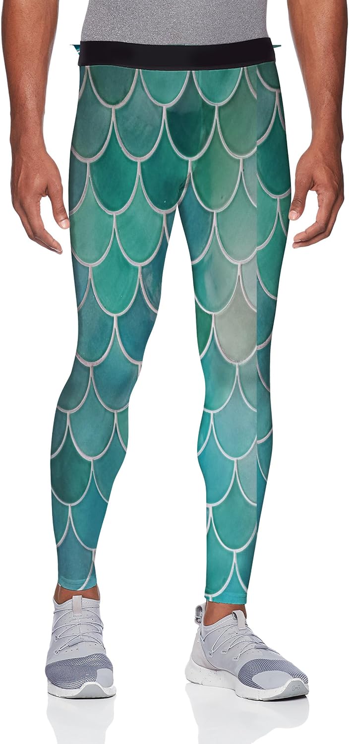 Zimperad Men's Colorful Flower Print Compression Pants for Running, BJJ, MMA, and Muay Thai