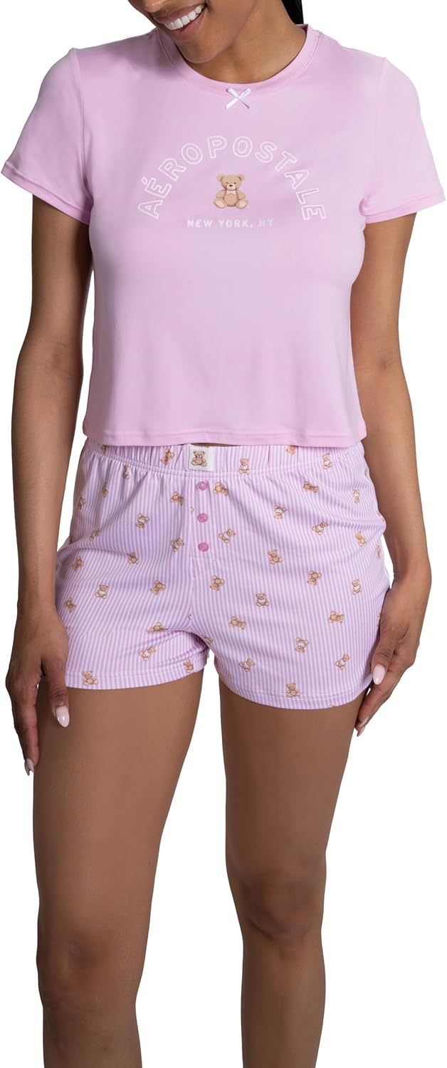AEROPOSTALE womens Short Sleeve and Shorts 2pc Pj - Image 2