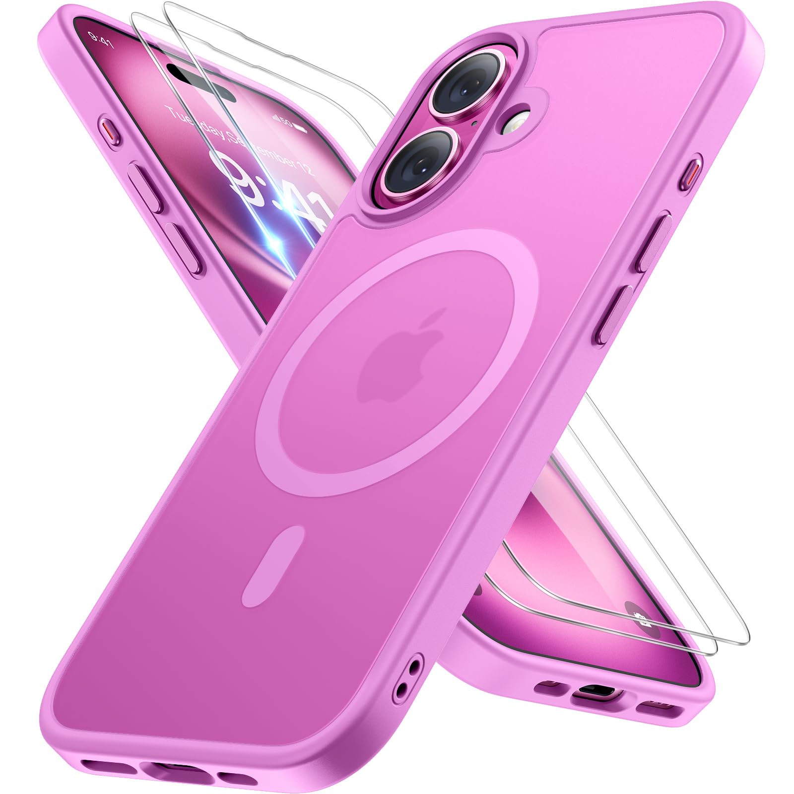 Miracase for iPhone 17 Pro Max Case with MagSafe [with 9H+Screen Protector] Military-Grade Protection Shockproof Scratch-Resistant with Velvet Touch for iPhone 17 Pro Max Cover 6.9", Matte-Deep-Blue — view 74
