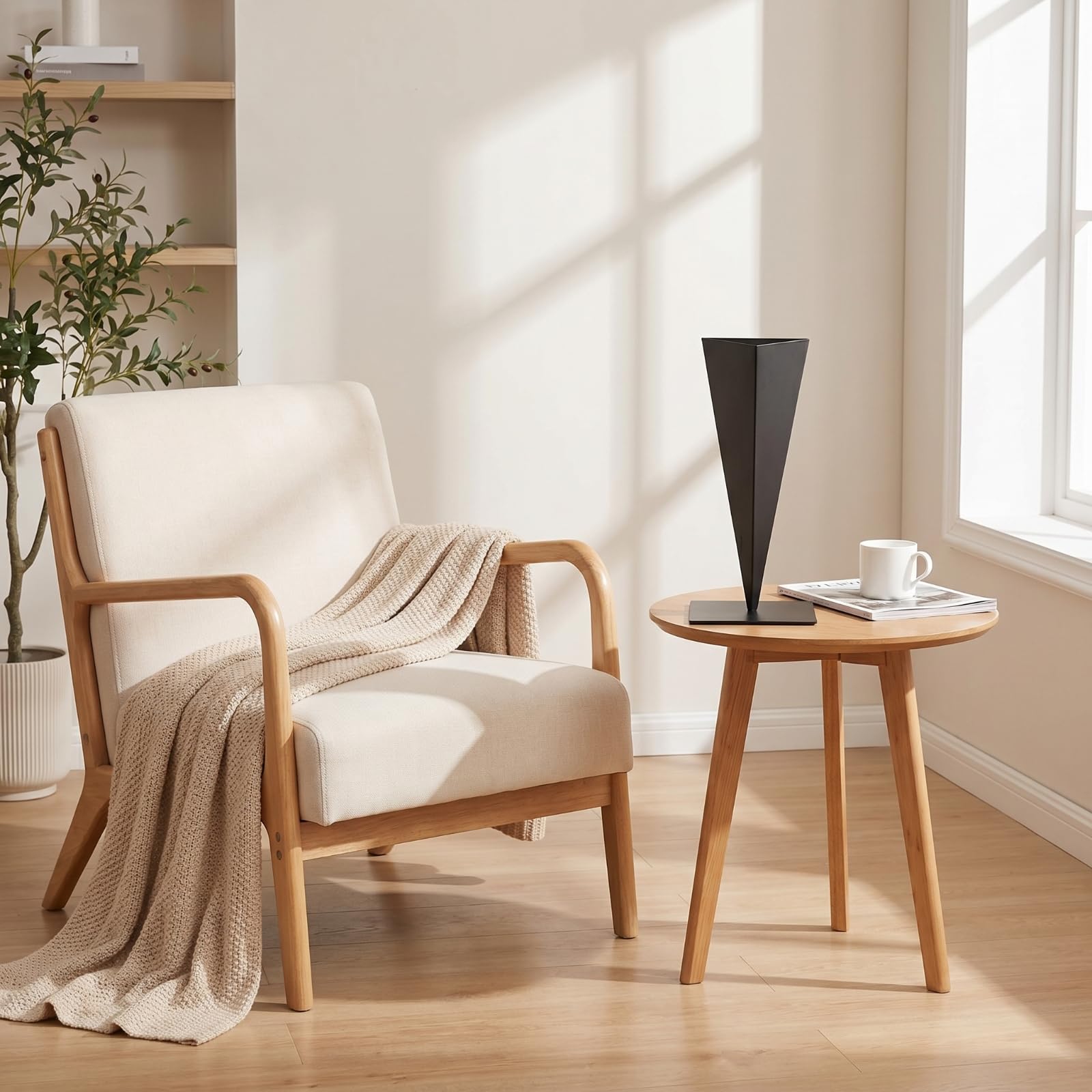 Contenedor Decorativo Jarrón Florero Recipiente Soporte Diseño Moderno Geométrico con Base Cuadrada Lisa y Cuerpo Hierro Estable para Arreglos