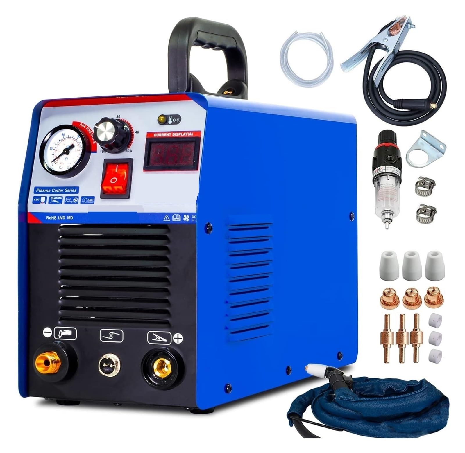 Qaxrzcucd One Color Plasma Cutter Non High Frequency Dc Inverter Electric Digital Air Cutting Machine Easy To Cut, Powerful Operation