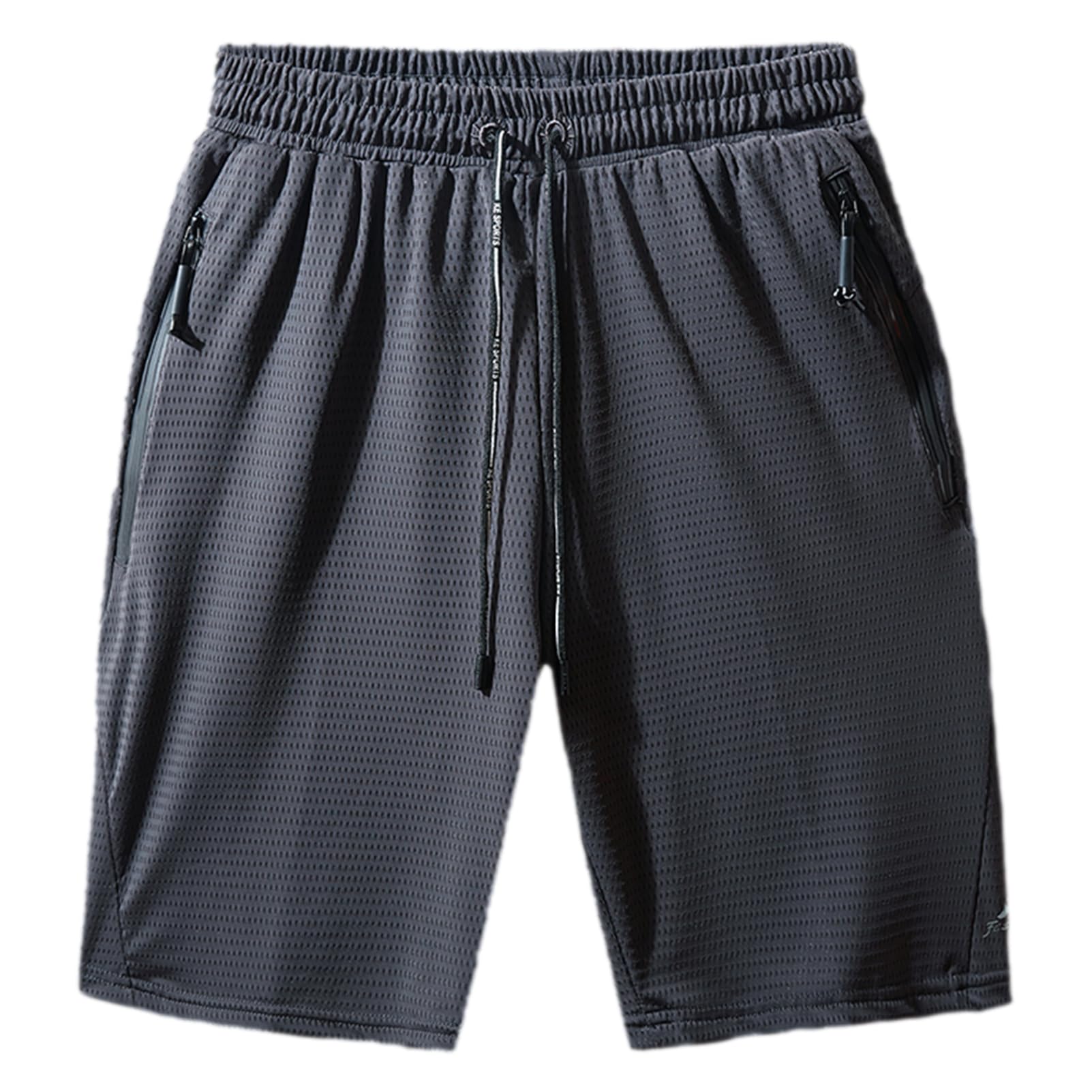 Homme Grande Taille Short de Sport en Maille Extensible Séchage Rapide Short de Course avec Poches Zippées (S-6XL)