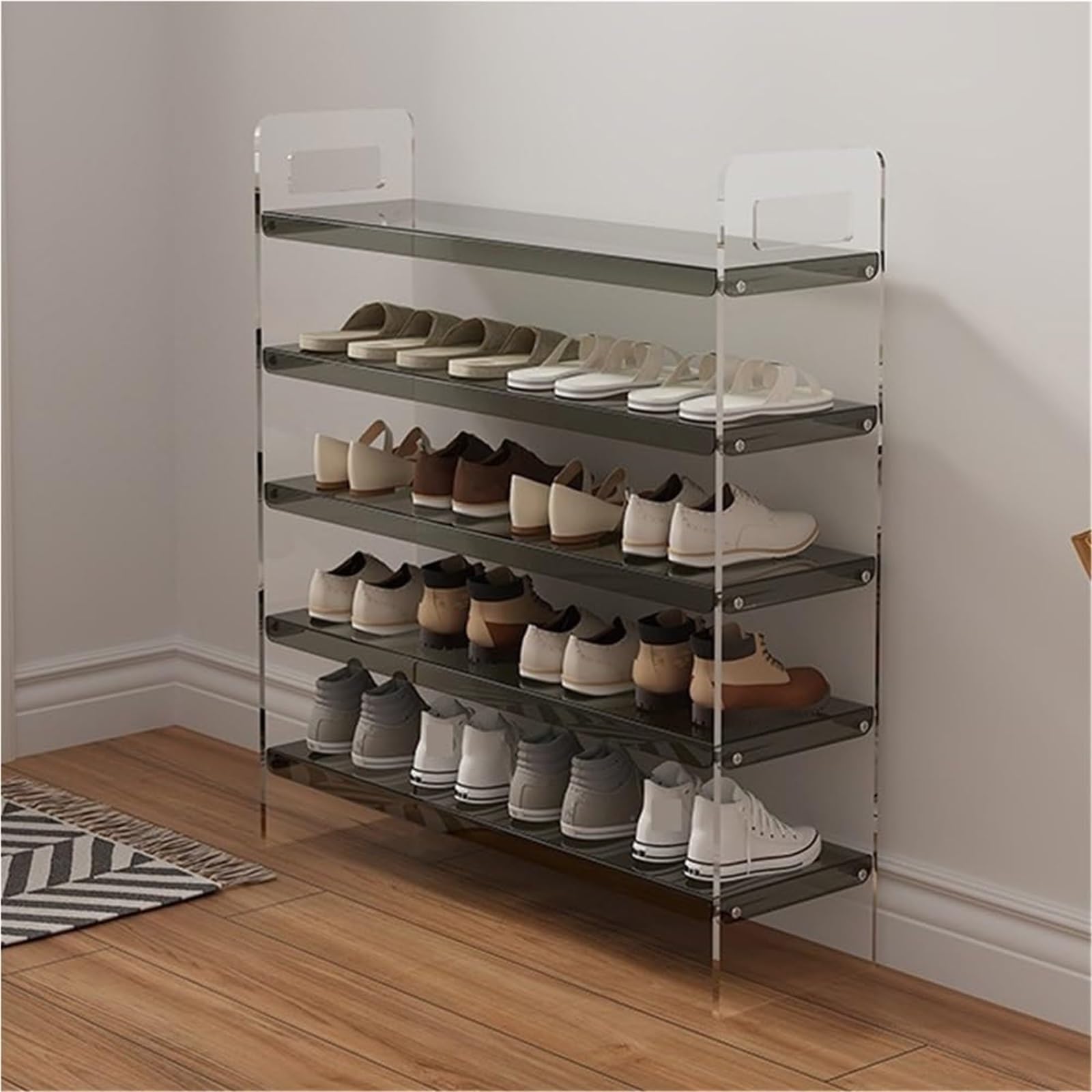 Étagère à chaussures en acrylique pour l'entrée et le salon
