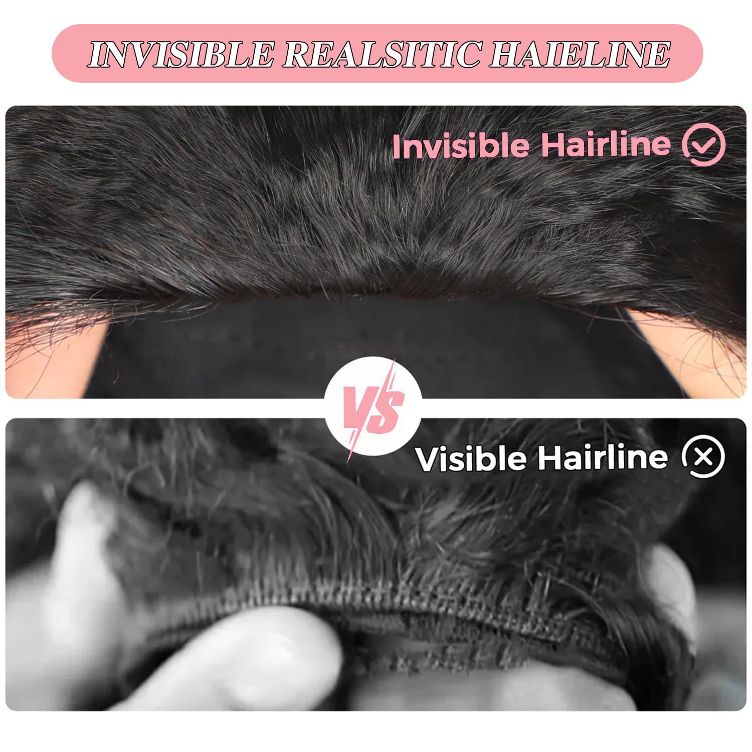 Nvnvdij Kinky Straight Half Wig Human Hair Glueless Wear Go Wig with Drawstring Invisible Hairline Beginner Friendly Human Hair Wig for Black Women Natural Black 20 Inch