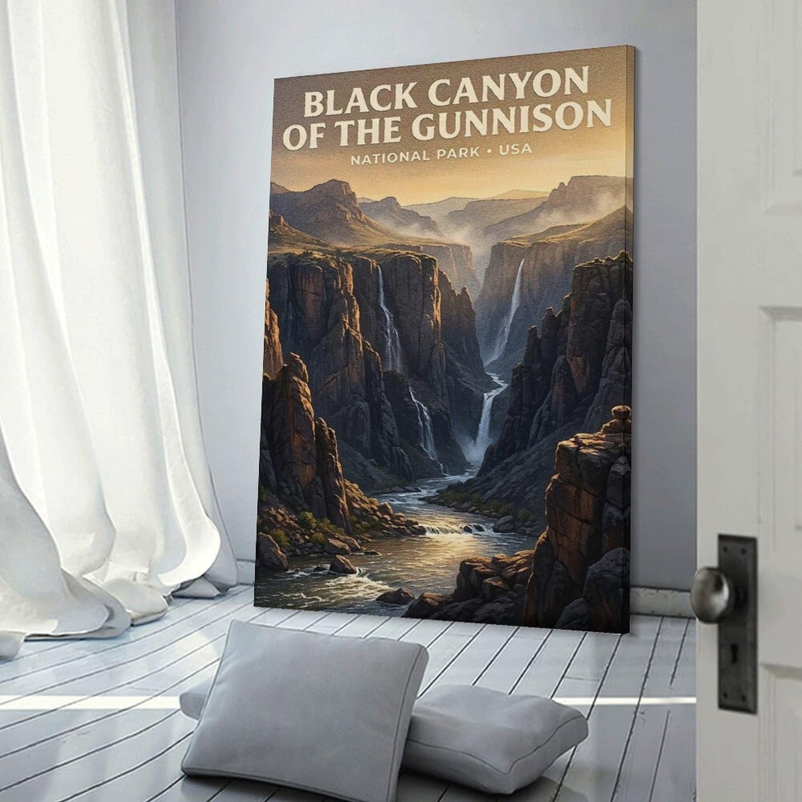 Junmoney Black Canyon of The Gunnison National Park Home Decor Wall Art, 12x18inch(30x45cm), for New Homes, Bedrooms Or Workspaces, Gift Idea for Housewarming And Birthdays