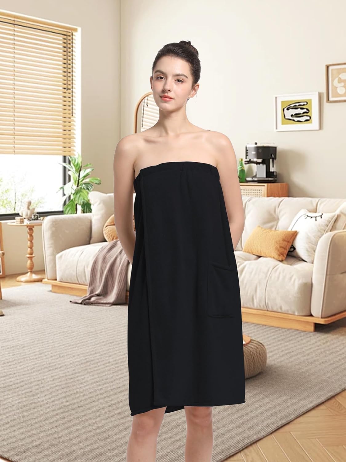 Women'S Soft Wrap Towel Full Length,Bath Robe After Shower Female Plush Long,Spa Bathrobes Lightweight With Pockets - Image 7