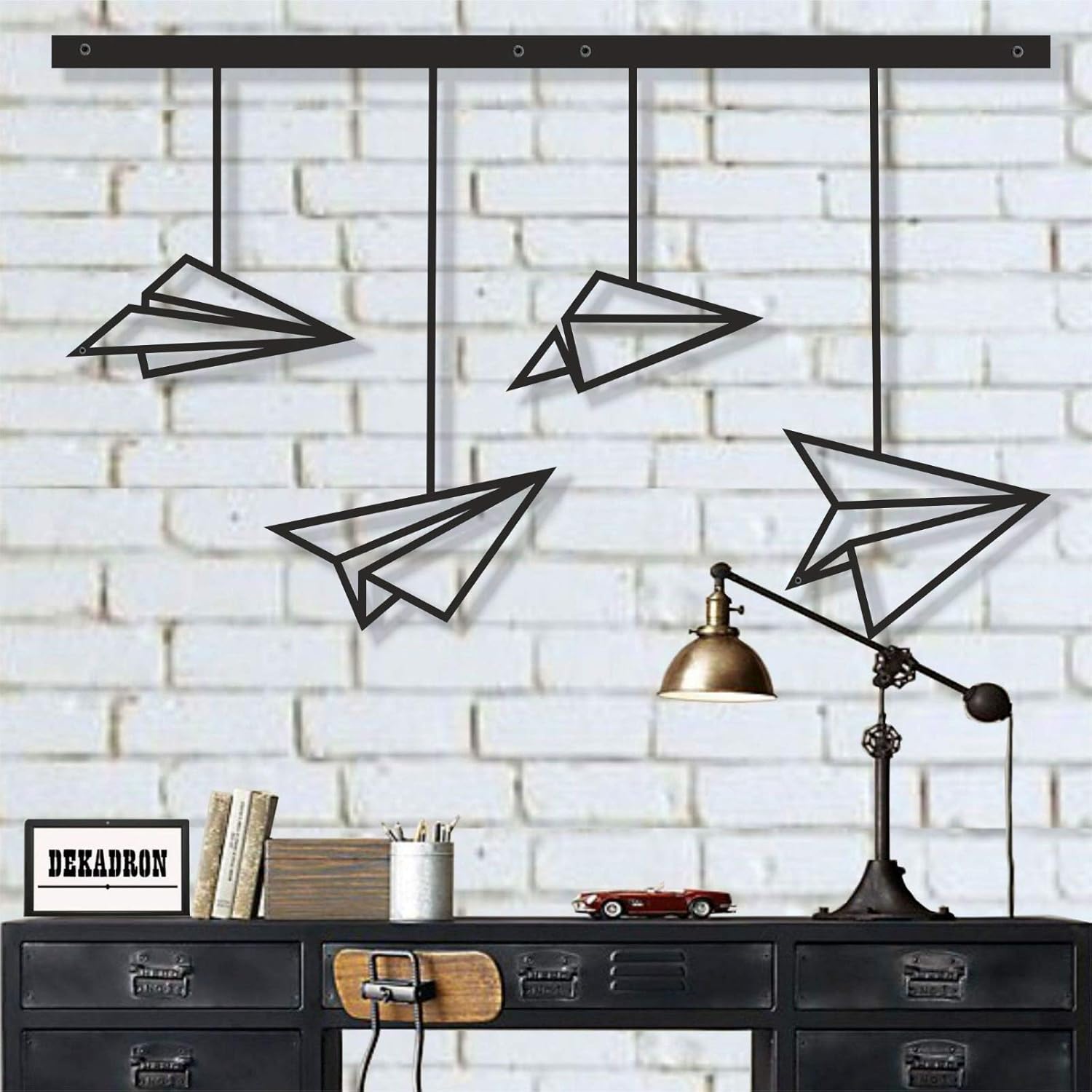 Amazon.co.jp メタルウォールアート、メタルペーパープレーン壁アート、紙飛行機メタルサイン、モダンウォールデコ、幾何学ウォール