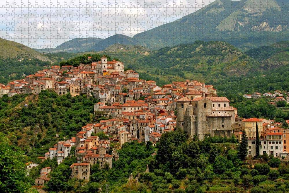 Rivello Borgo Italy Jigsaw Puzzle for Adults 1000 Piece Wooden Travel Gift Souvenir