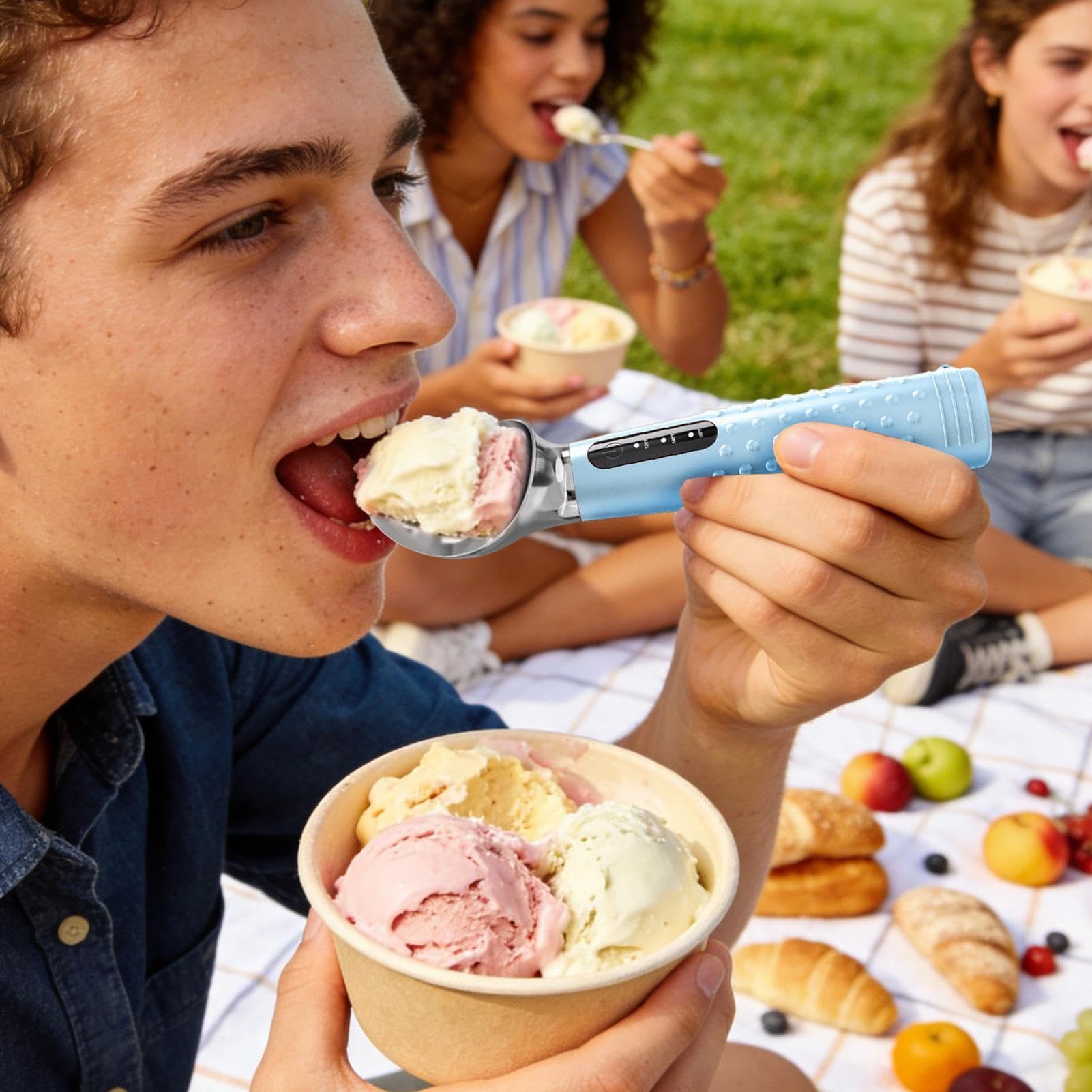 Cuillères à Glace Serveur de dessert chauffant rechargeable
