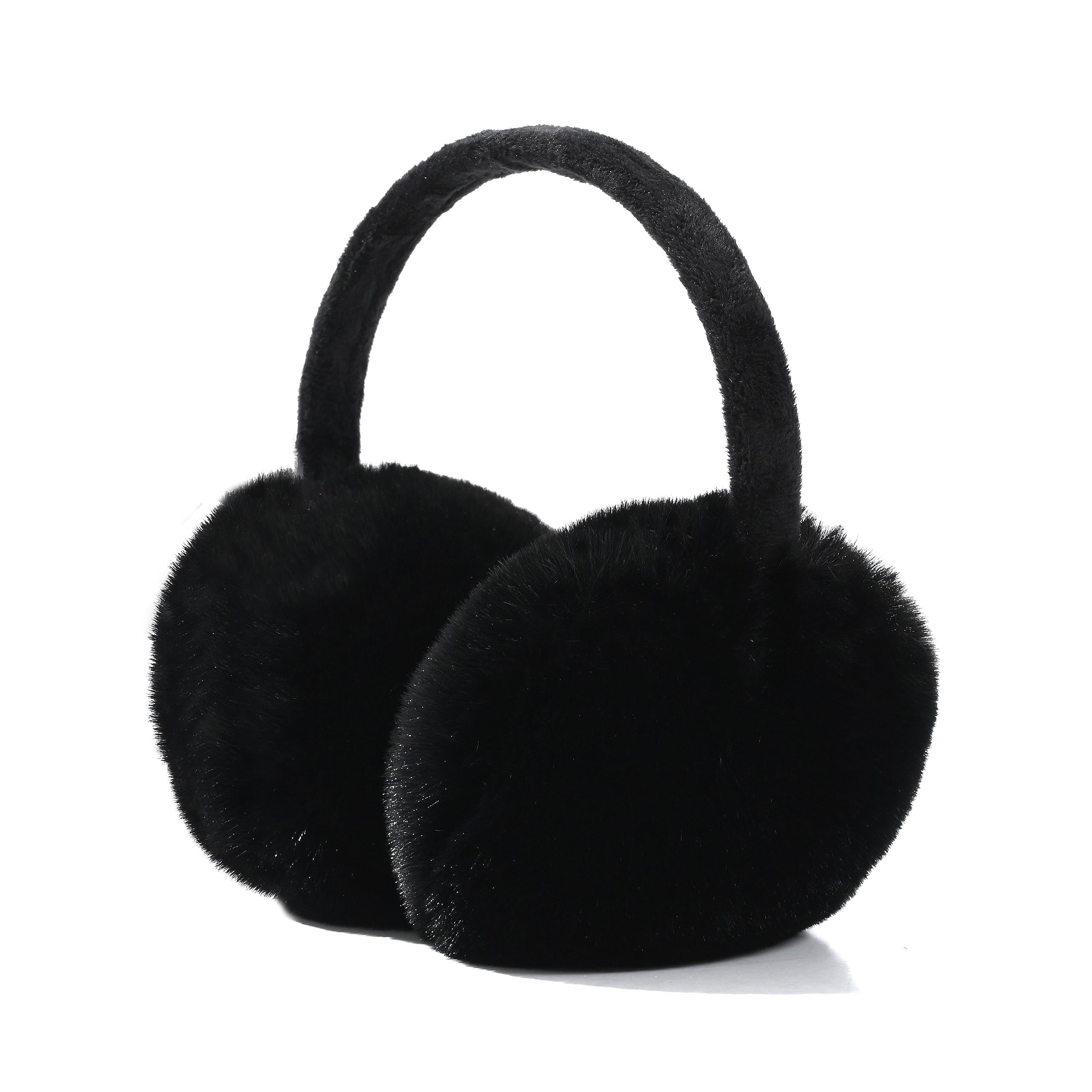2 Pack Winter Warm Plush Earmuffs Foldable Earmuffs for Men Women Colour