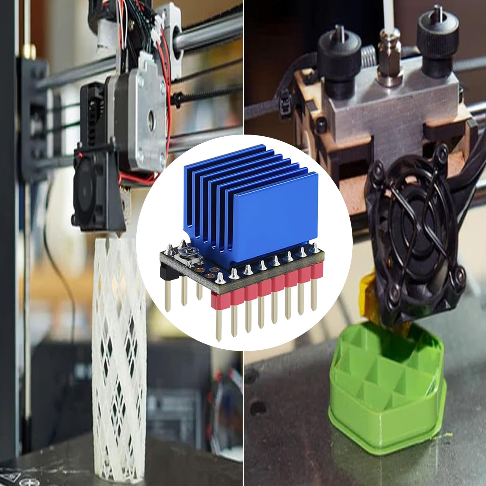 2 pezzi TMC2209 V2.0 driver motore passo-passo accessori per stampante 3D ultra silenzioso con dissipatore di calore infinito bit indietro a zero