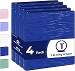 POPRUN 3 Ring Binder 1 Inch, PVC-Free Durable Organizer with 2 Inside Pockets for School & Office, Heavy-Duty Binder Holds 175 Sheets (8.5" x 11" Paper), 4 Pack, Pink