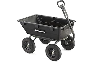 Gorilla Carts Poly Yard Dump Cart and Utility Wagon