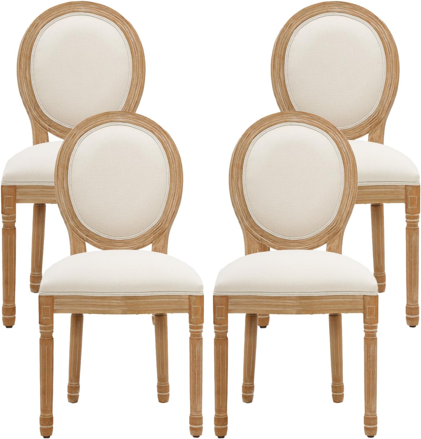 Amazon.com - GOFLAME French Country Dining Chairs Set of 4, Upholstered Farmhouse Dining Chairs ...