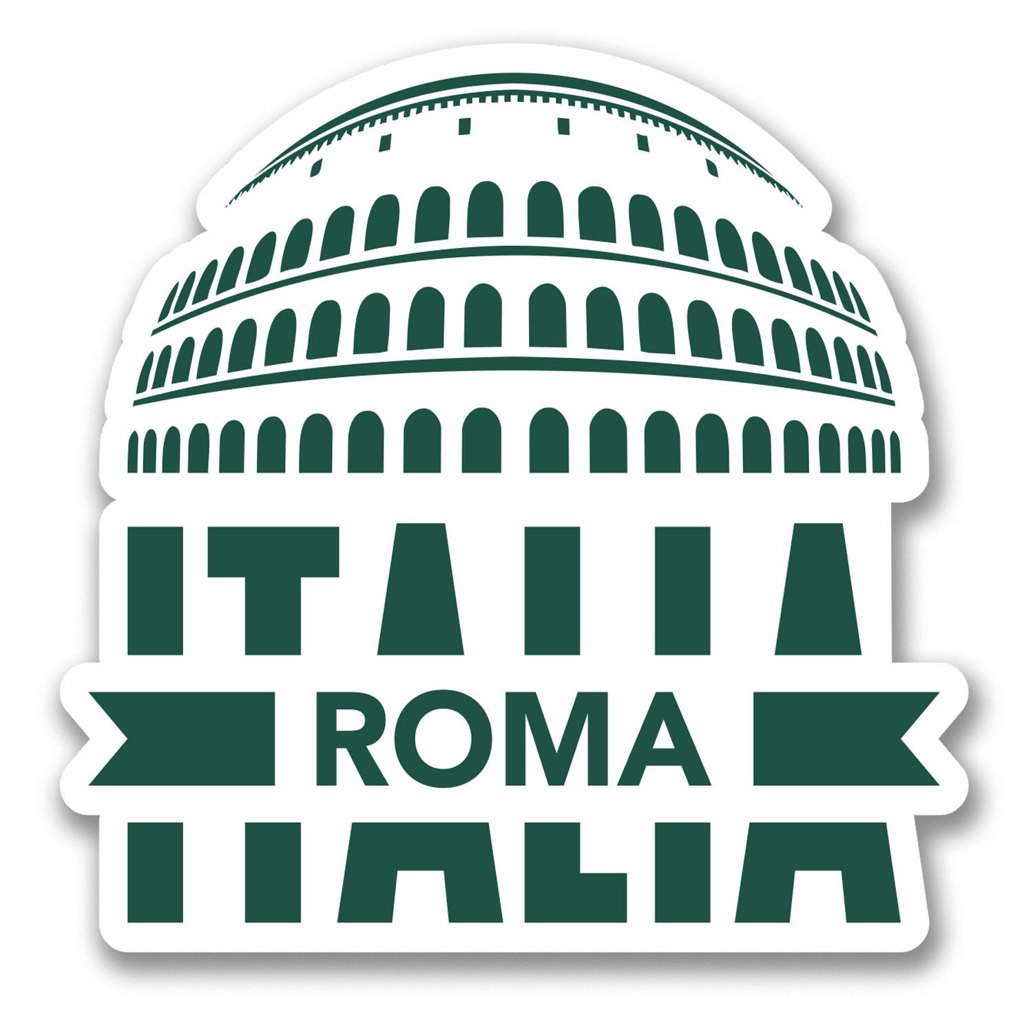 Destinationvinyl Multi 2 X 10Cm Roma Italy Vinyl Sticker Travel Luggage Tag Flag Map Italian Car #6405 (10Cm X 10Cm)