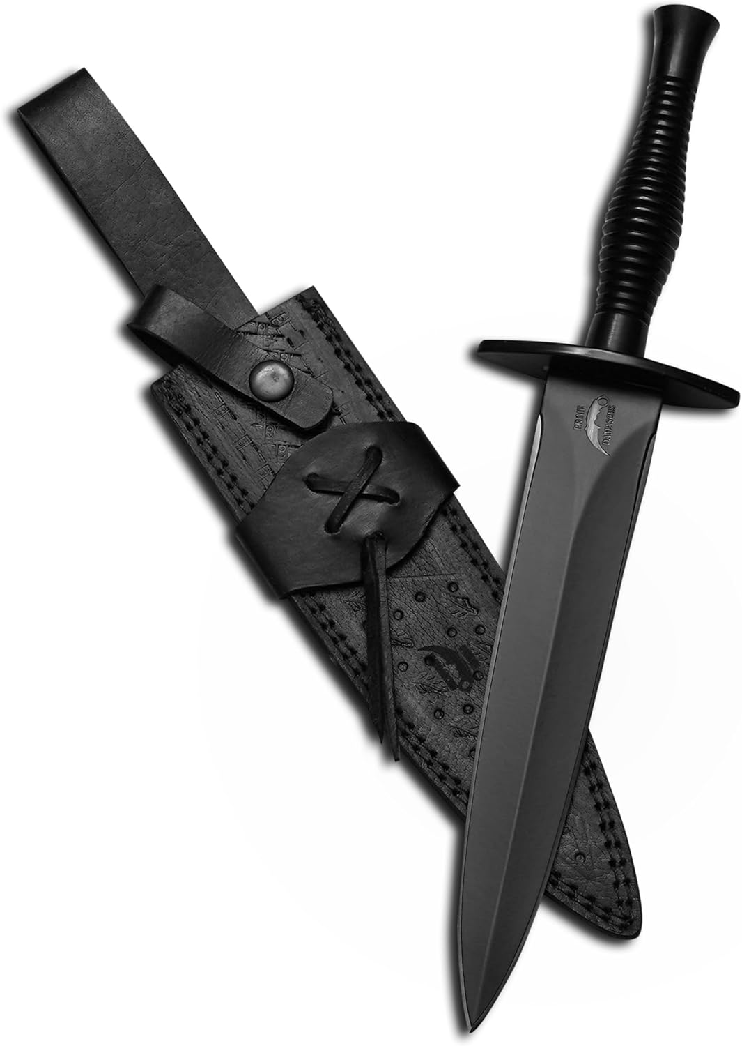 prime damascus Handmade Dagger Knife with Leather Sheath