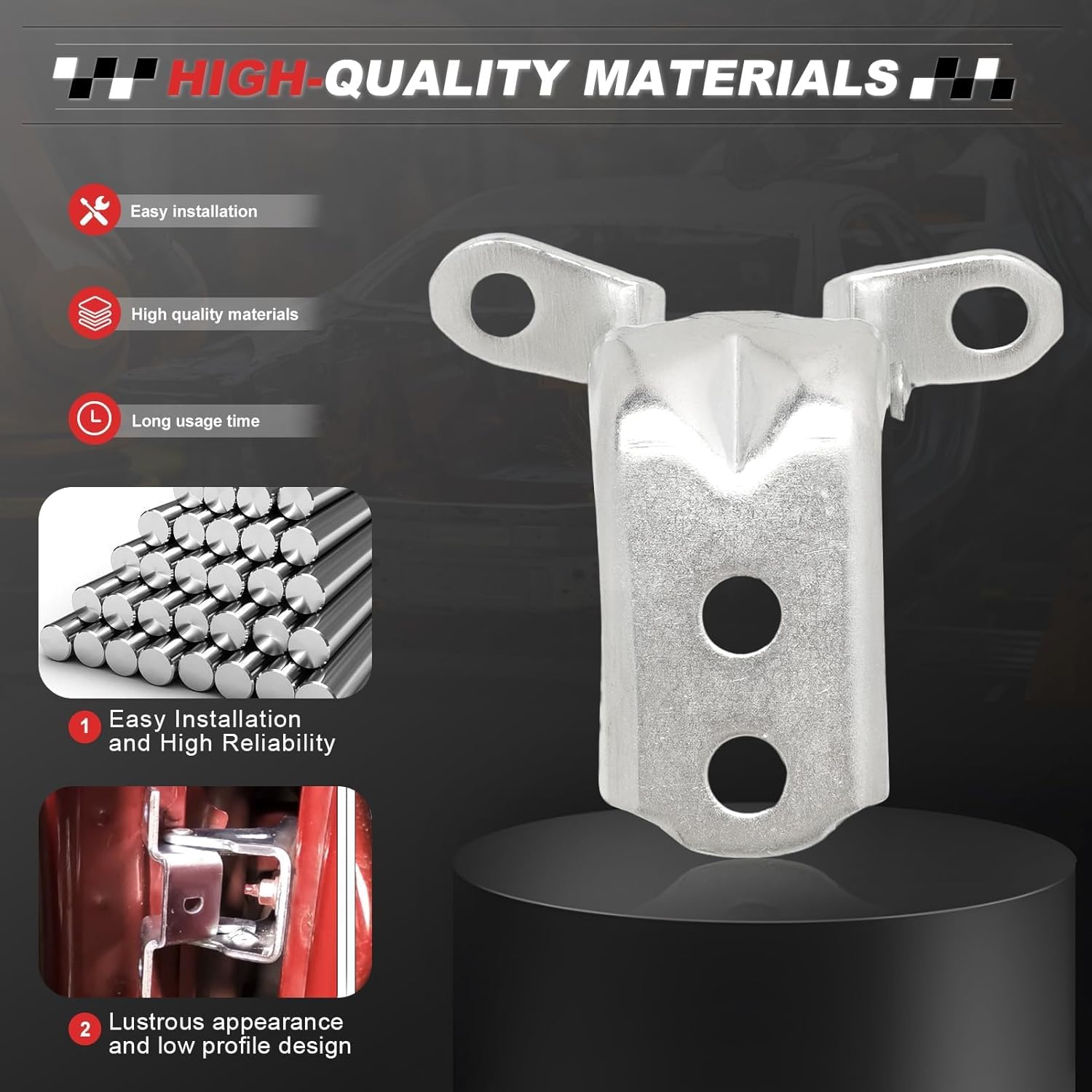 4-Pack Car Door Hinge Kit (Front Upper & Lower) for Titan Armada Frontier Sentra Altima Maxima Models 2004-2019 80401-ZP80A, 80400-ZP80A