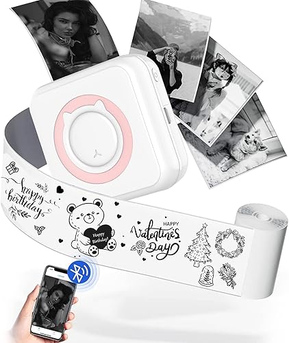 Miniatura 9 de Mini impresora, impresora portátil Bluetooth sin tinta de notas con papel adhesivo y bolígrafo de color, cápsulas de impresión para fotos, notas de