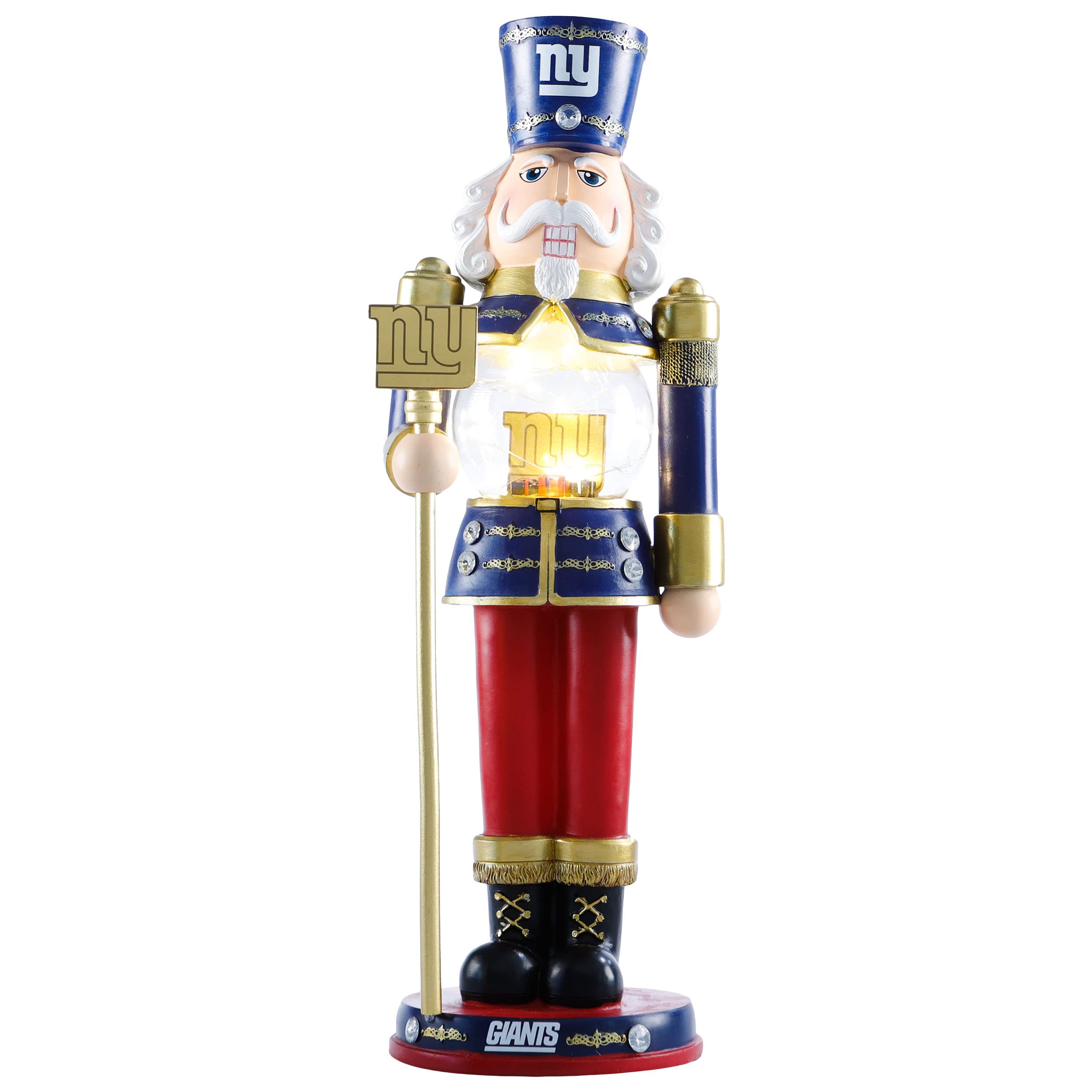 Photo 1 of Damaged FOCO NFL Unisex-Adult NFL Team Logo Holiday 20" Premium Ligh Up Nutcracker New York Giants One Size Team Color
