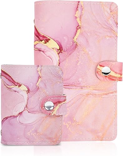 Miniatura 1 de Hennaja Organizador de tarjetas de visita, soporte para tarjetas de visita, funda de piel sintética, carpeta de organización con nombre y tarjeta de