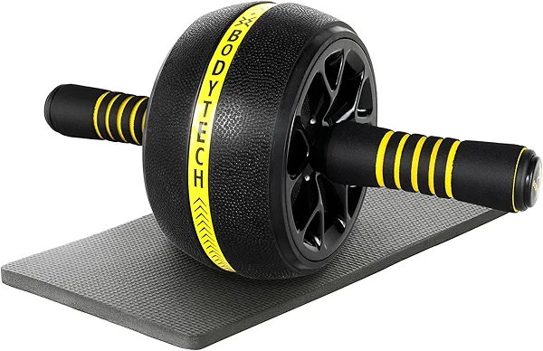 BODYTECH Ab Roller Wheel workout for Abdominal Core Strength training home gym fitness Equipment, Exercise Wheel for Men Women