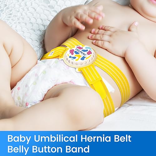 Miniatura 4 de Velpeau Cinturón de hernia umbilical para bebé recién nacido, antideslizante, con 3 almohadillas de compresión, banda para el ombligo, bragueta