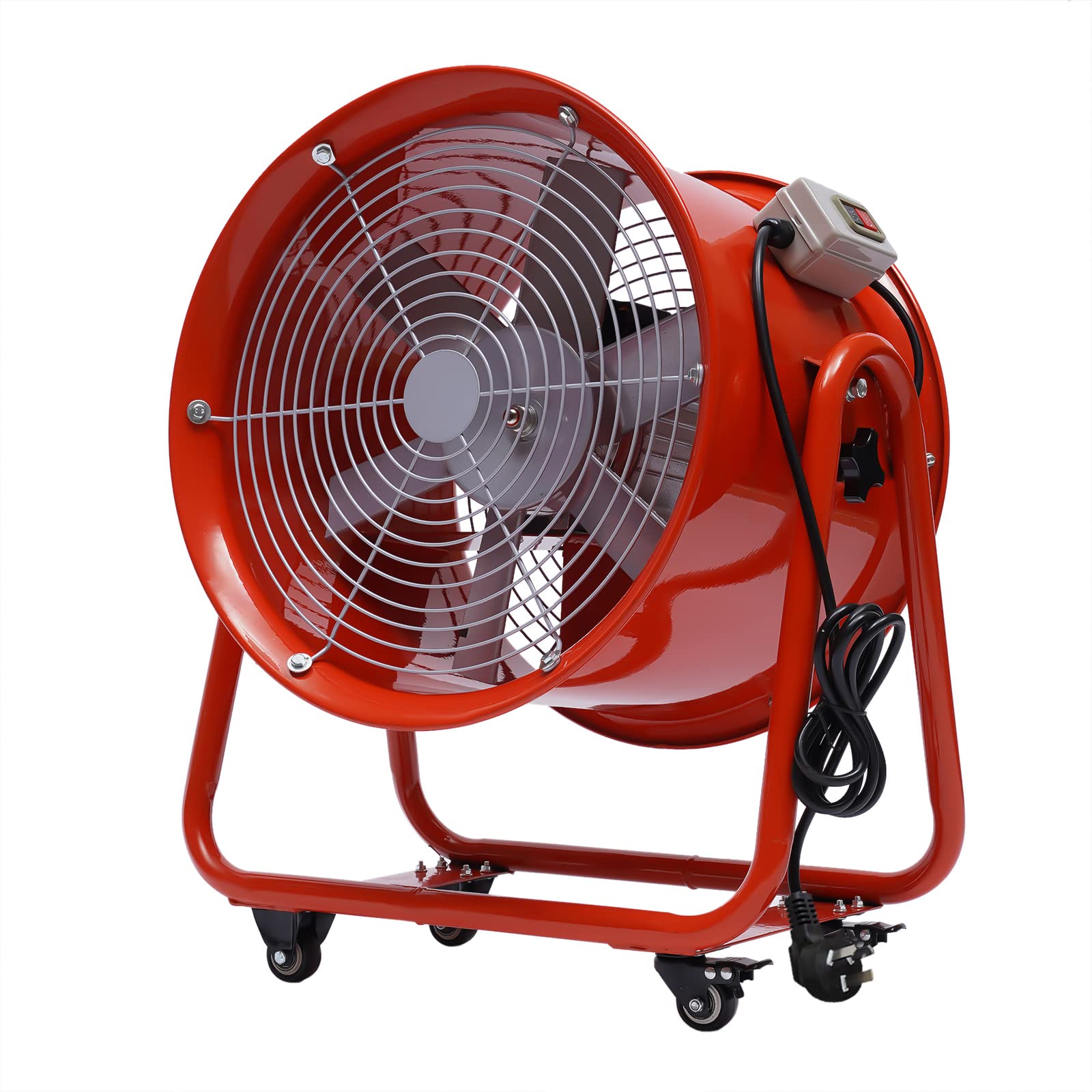 Baulüfter Baugebläse Axialgebläse 1100W 2800U/min Ø400mm Tragbare Industrieventilator Bauventilator Axialventilator Trommellüfter Ventilator Lüfter, Lüftkuhler für Fabriken, Keller, Werften