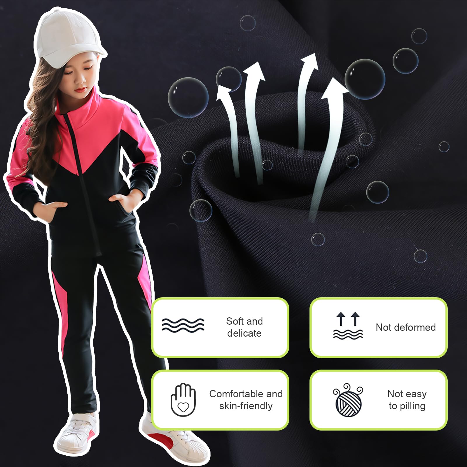 Mädchen Trainingsanzug Kinder Jogginganzug Sportanzug Zweiteiliges Bekleidungsset Freizeit Anzug Sportjacke&Sweathose