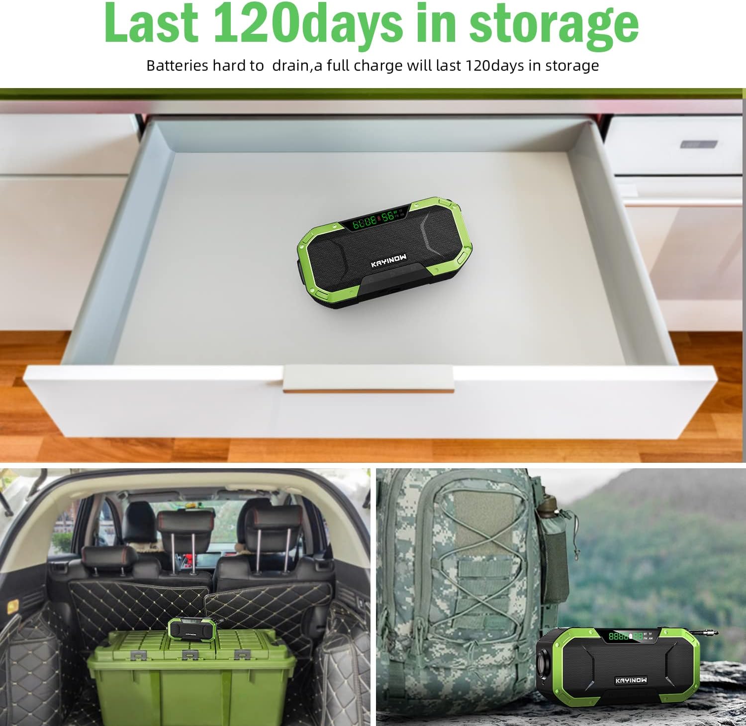 KAYINOW Emergency NOAA Weather Alert Radio - with Bluetooth Speaker, IPX5 Waterproof Hand Crank Solar, 5000mAh Battery Backup Radio AM FM, Flashlight, SOS, USB Phone Charger, Home, Camping, Survival : Electronics