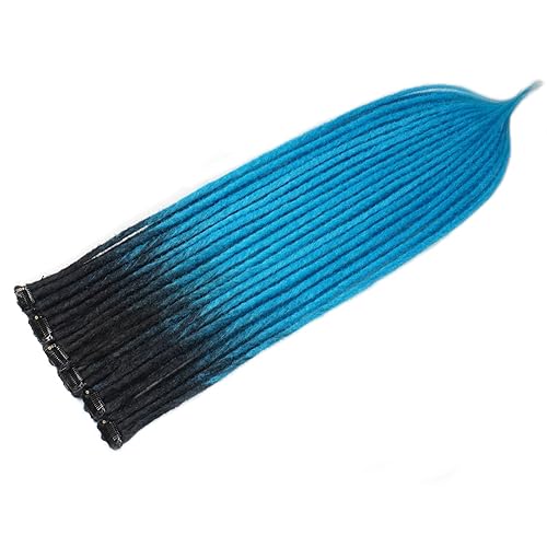 Miniatura 4 de Kyriena Extensiones de rastas sintéticas con clip de 24 pulgadas, 4 extensiones de cabello trenzado de ganchillo de 0.2 in, extensiones de cabello