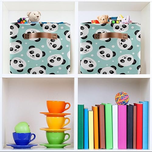 Miniatura 6 de Cesta de almacenamiento plegable con diseño de panda de dibujos animados, cubos de almacenamiento, caja de juguetes, cesta de ropa de tela, cestas