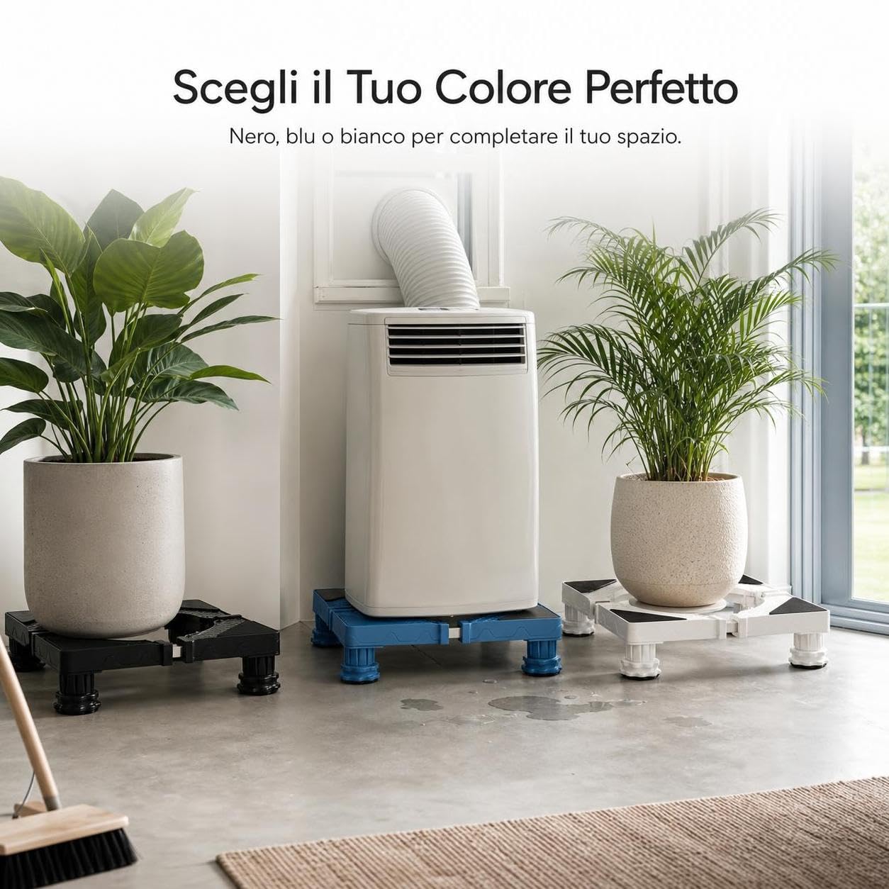 KESOTO Piedistallo Quadrato per Condizionatore con Regolazione in Altezza Struttura Robusta per Sollevare Unità E Favorire, style to 1