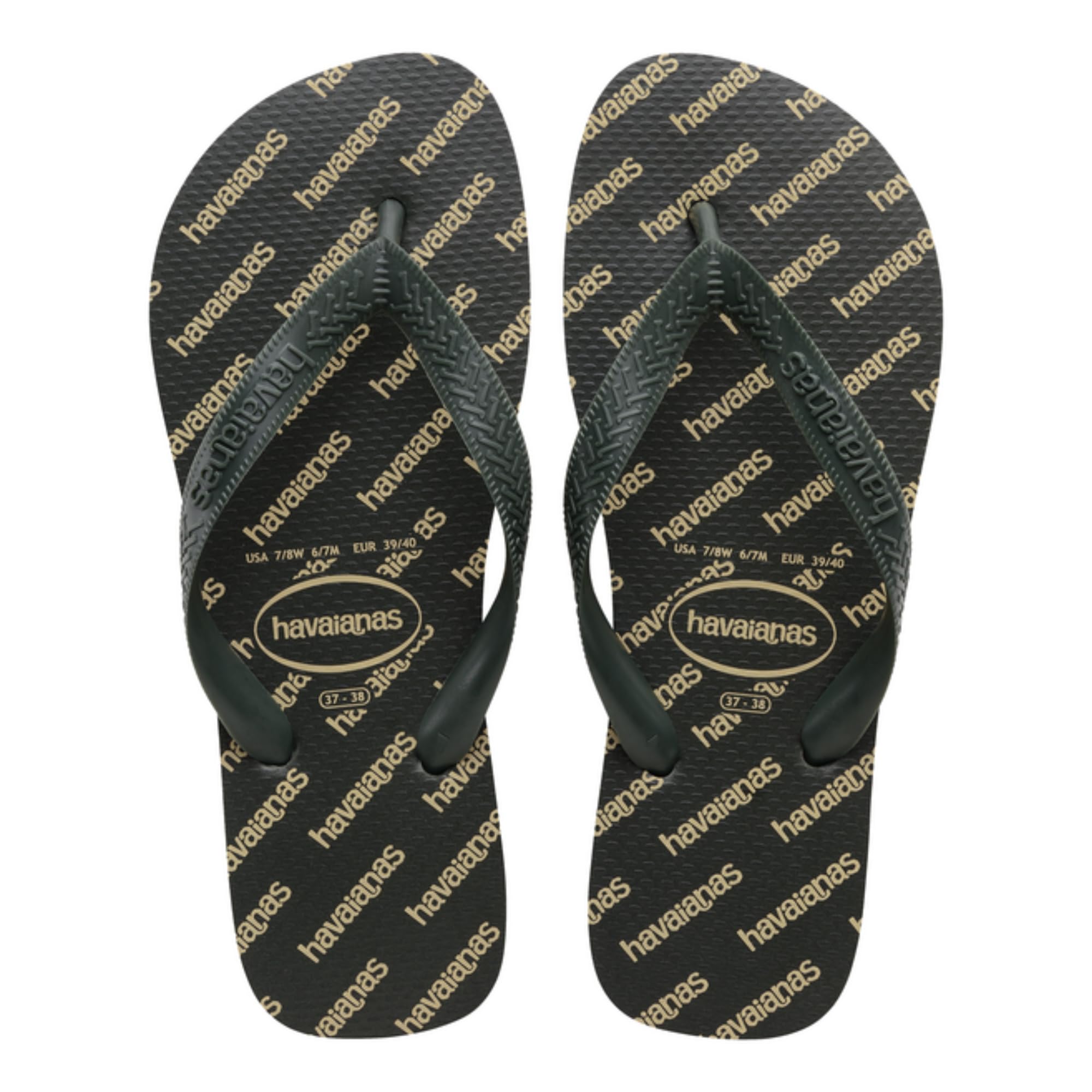 Havaianas Top Logomania Essential Unisex Adults FlipFlop Olive Green 4.5/5 UK