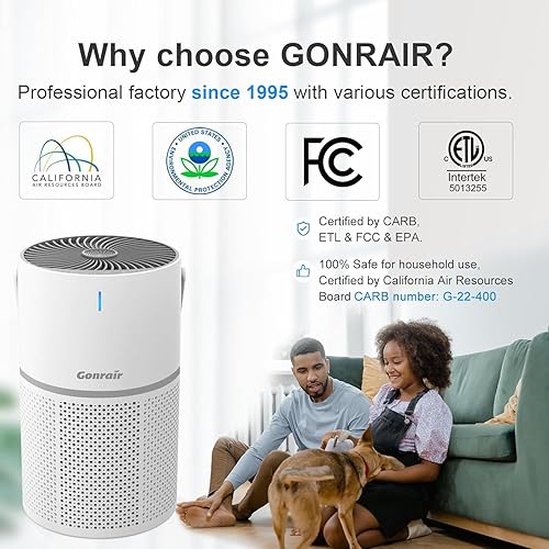 Miniatura 7 de Purificador de aire para dormitorio filtro HEPA H13 de 5 capas, difusor de aceite esencial, silencioso, apto para mascotas, para dormitorio (1