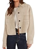 Women's Faux Suede Cropped Jacket Casual Lightweight Fall Fashion 2025 Winter Coats Outerwear Trendy Clothes