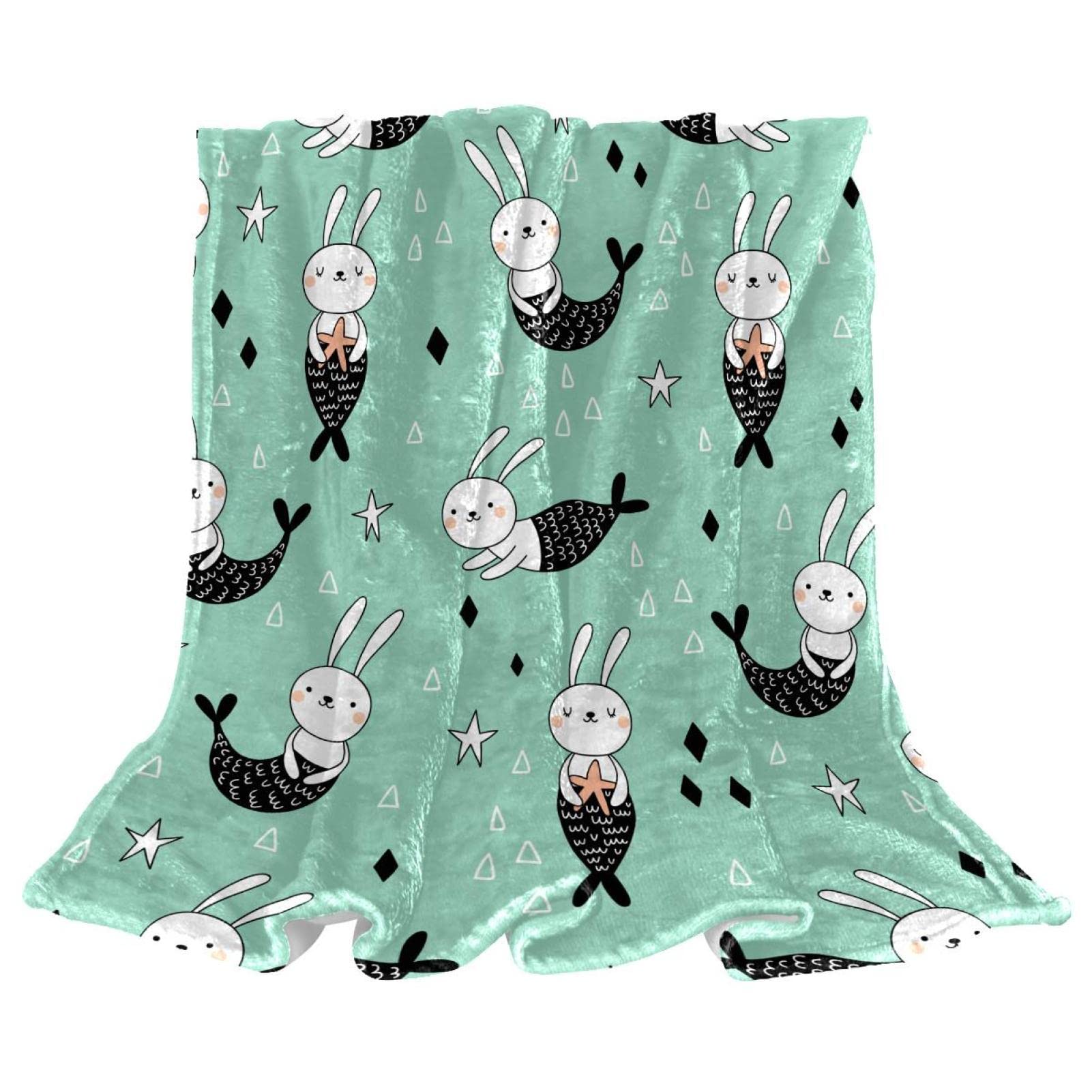 Couverture polaire de literie plaid canapé chambre lapin sirène