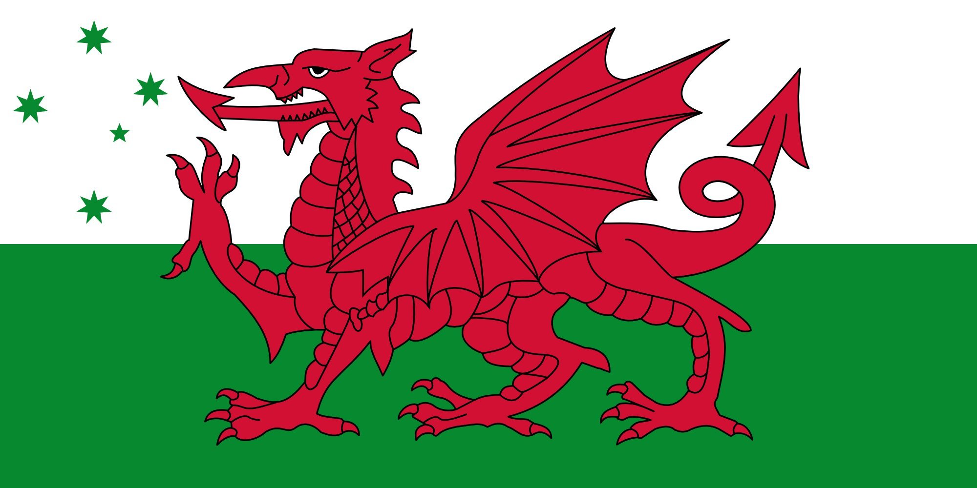 Drapeau Australian Welsh heritage grand modèle paysage pour pavoiser votre maison ou jardin