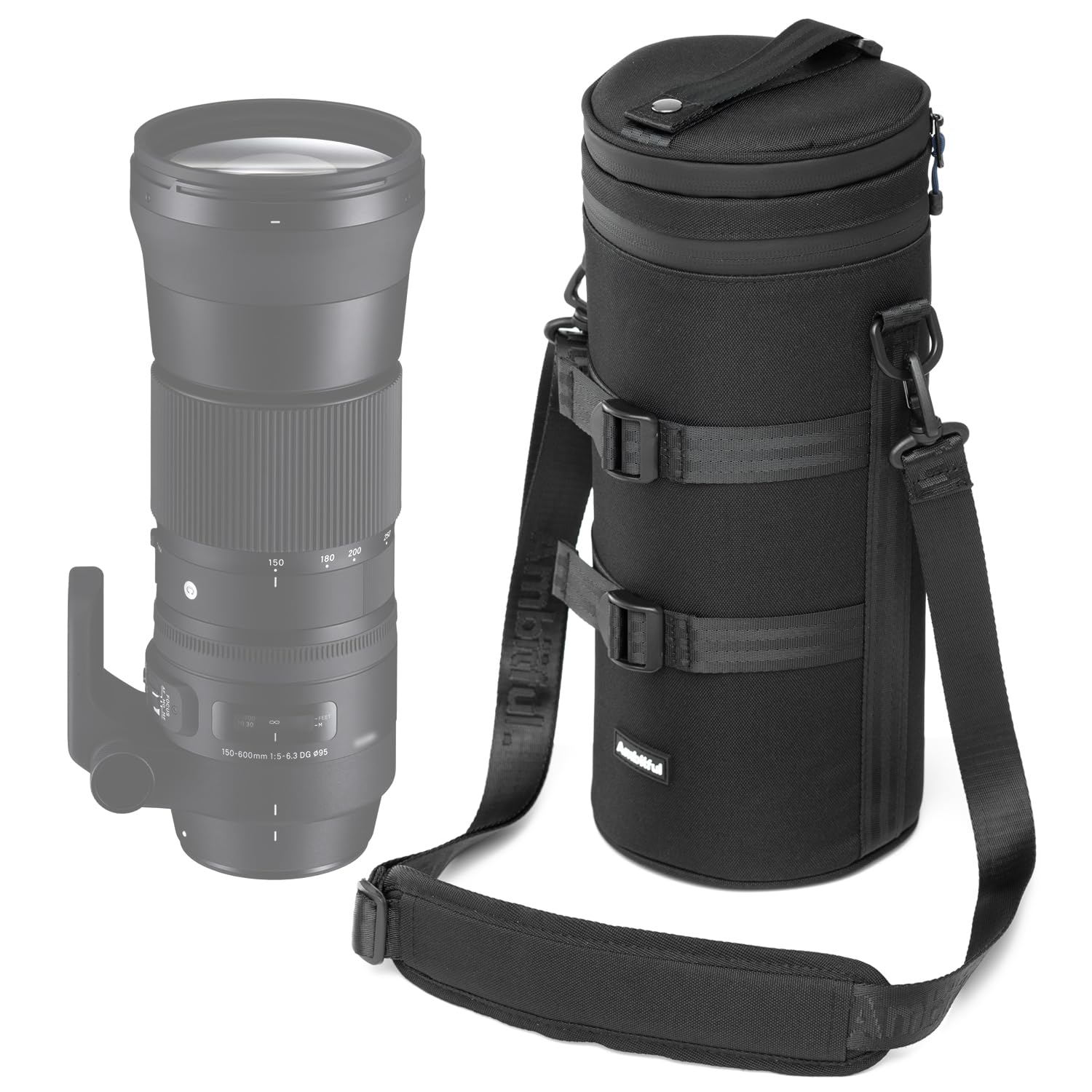 AMBITFUL Thick Camera Lens Pouch Case Water, Dust, Shock Protection Lens Pouch for DSLR Camera Lens for Sony, Nikon, Canon,Fujifilm,Tamron Fits Lenses Below