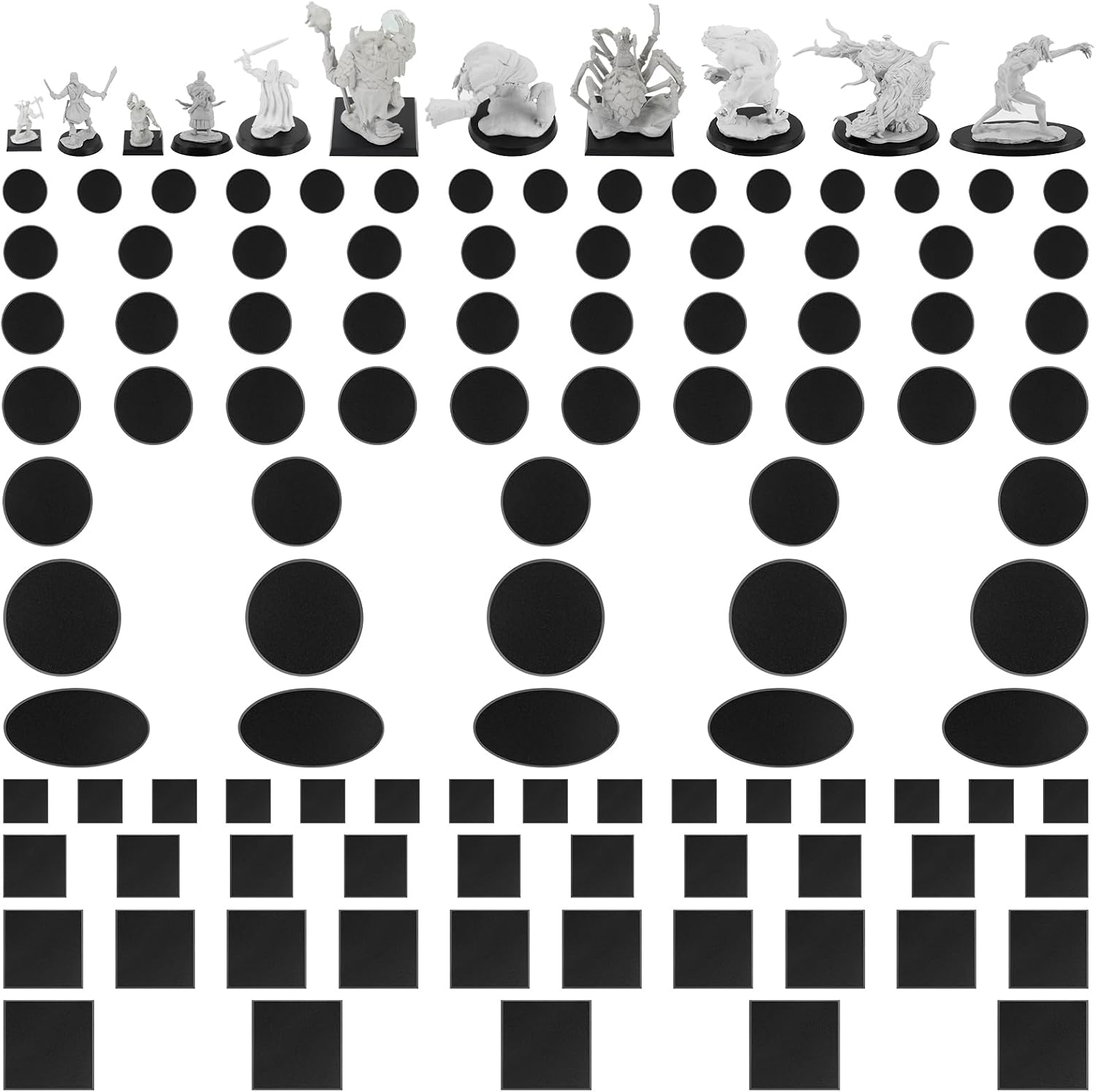 SIXPOINTS 60 Pieces Square Acrylic Miniature Bases, 50mm Model Bases Figure Display Stands Compatible with Gaming Miniatures or Wargames Role Playing Board Game Figure Toy (60PCS-Square-50mm/1.96 inch)