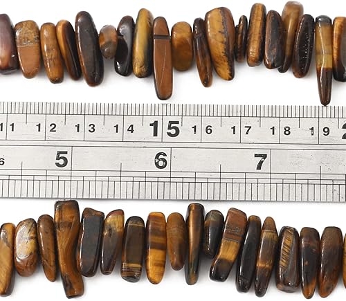 Miniatura 3 de BEADIA Cuentas de piedra de lágrima irregulares de ojo de tigre amarillo natural de 04 a 12 pulgadas cuentas sueltas semipreciosas para hacer joyas