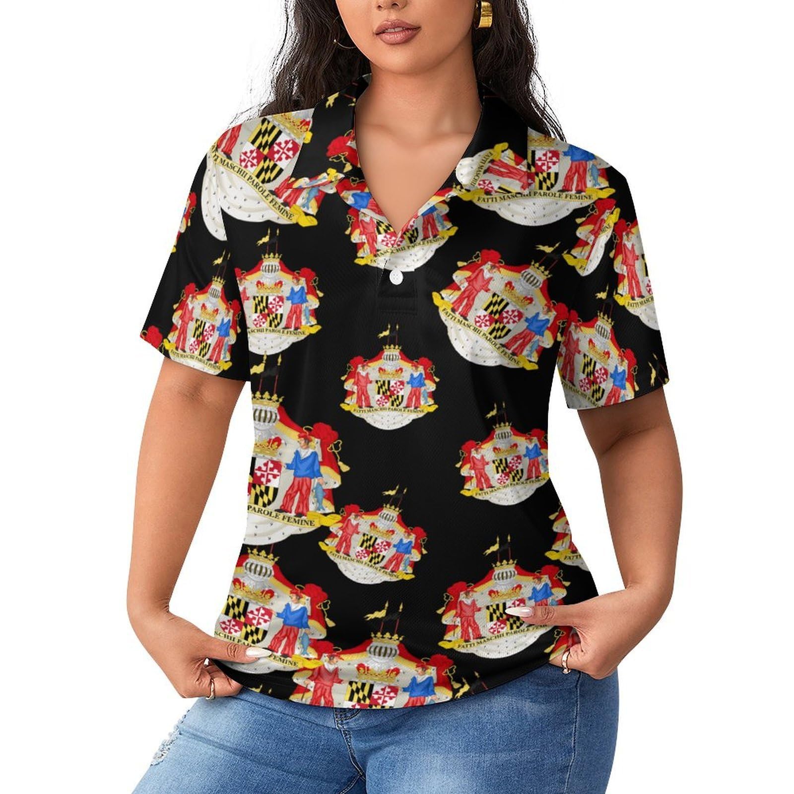 Polo de Maryland para mujer camiseta de tenis clásica con cuello 8
