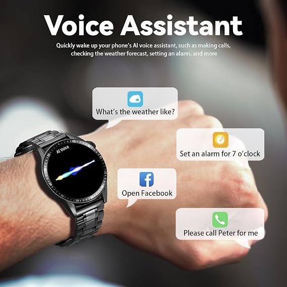 Smart Watch for Men with Answer/Make Calls, 1.39 HD Always Display Fitness Tracker Watch with Waterproof 190+Sports Modes Health Monitor Sleep Monitor for iOS Android (Black)