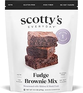 Scotty's Everyday - Keto Fudge Brownie Mix - 1g Net carbs, 0g Added Sugar, Gluten-Free, High Fiber - No Nut Flours - 9.05oz, Pack of 1