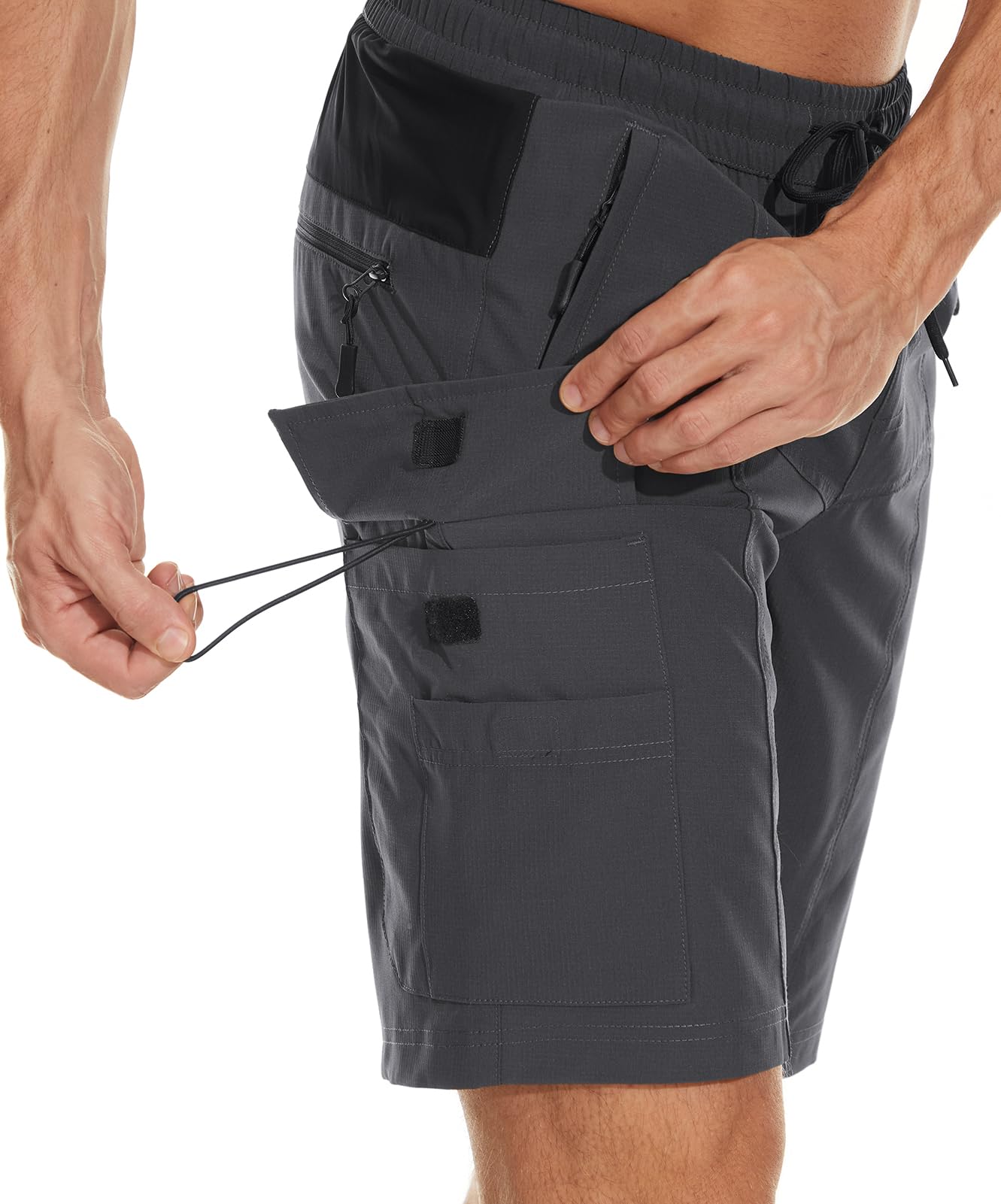 Wespornow Pantaloncini Uomo Bermuda con 5 Tasche, Pantaloncino Ciclismo MTB Sportivo da Esterno Rapido Asciugamento, Biciclette Shorts Funzionale Stretch per Lavoro Escursionismo e Trekking