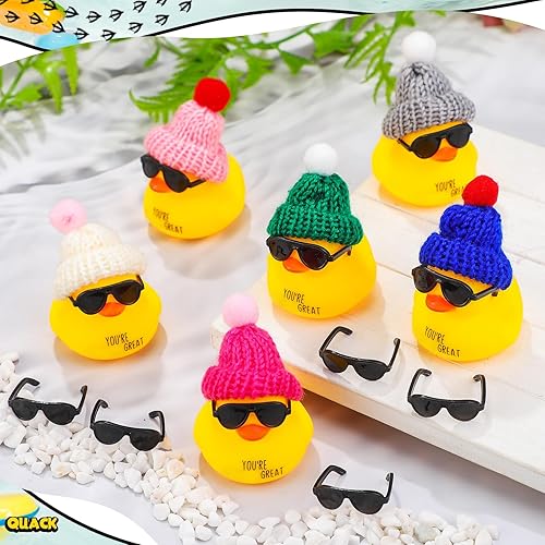 Miniatura 3 de Jenaai 100 juegos de mini patos de goma inspiradores a granel You're Ducking Great Ducks con tarjetas de animación, regalos de agradecimiento para
