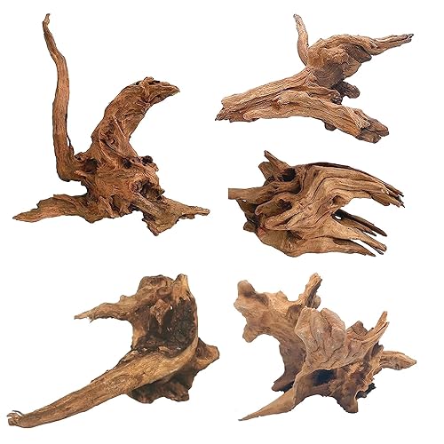 Hamiledyi 5PCS Aquarium Driftwood,3.5-7in Natural Coral Wood,Fish Tank Driftwood Assorted