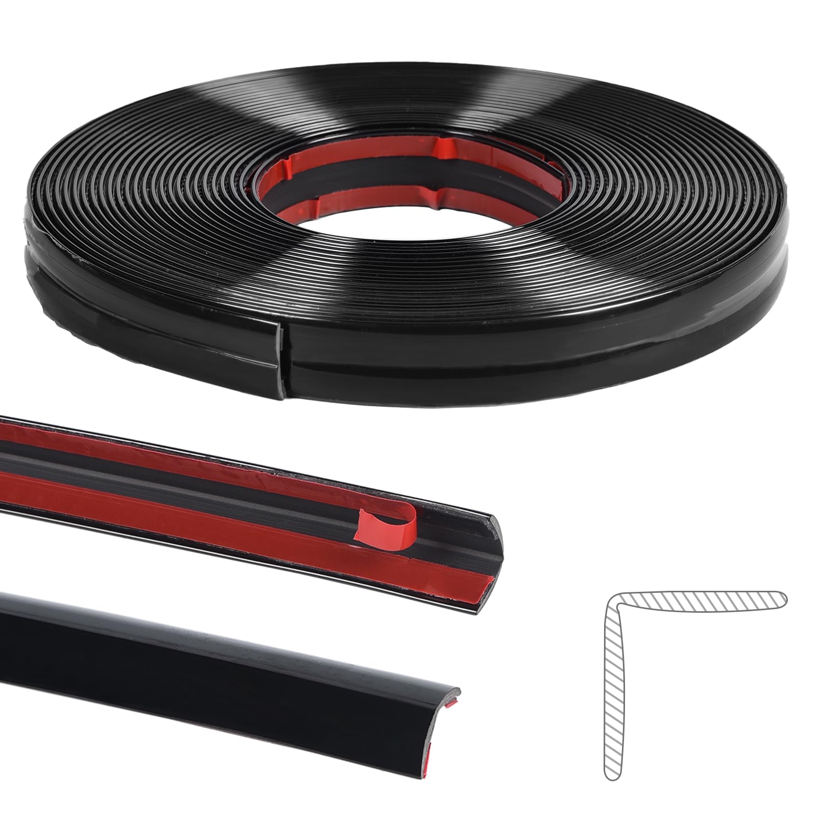 Moulure autocollante noire 10m pour miroir et décoration murale
