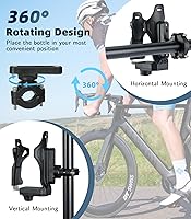 Vista 4 de MoKo Soporte para botella de agua para bicicleta, jaula ajustable para botella de agua de 1.9-3.6 pulgadas de diámetro, para manillar y marco