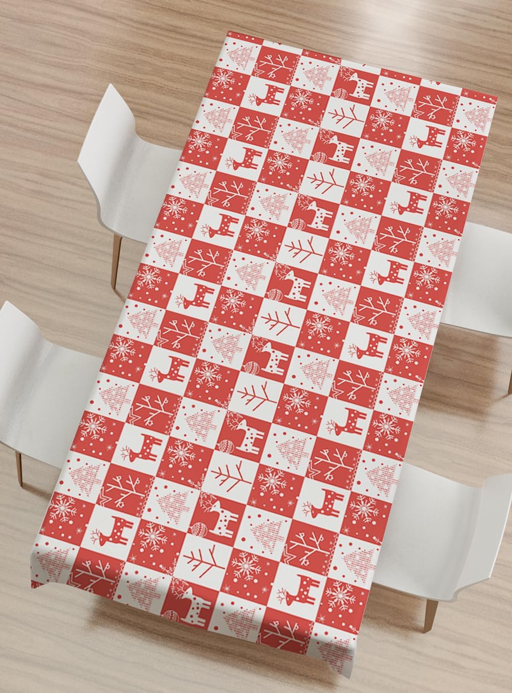 2 Pack Christmas Plastic Tablecloths Disposable Xmax Table